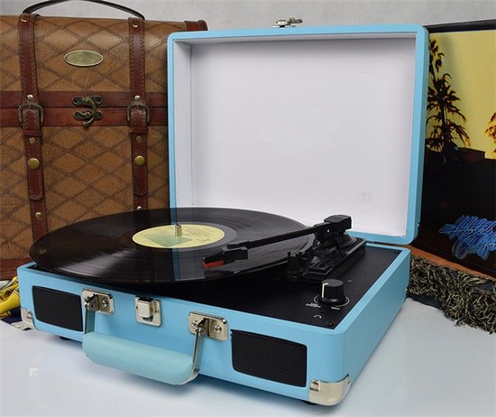 DIGITNOW M417 - Vinyl Platenspeler - Ingebouwde Speakers - Vinyl naar MP3 USB - Retro Blauw — afbeelding 2