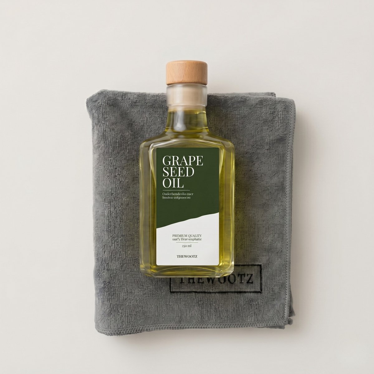 TheWootz Onderhoudsolie Starterspakket 250ml – 100% Druivenpitolie + Microvezeldoek – Compleet Starten met Snijplankonderhoud voor je houten snijplank