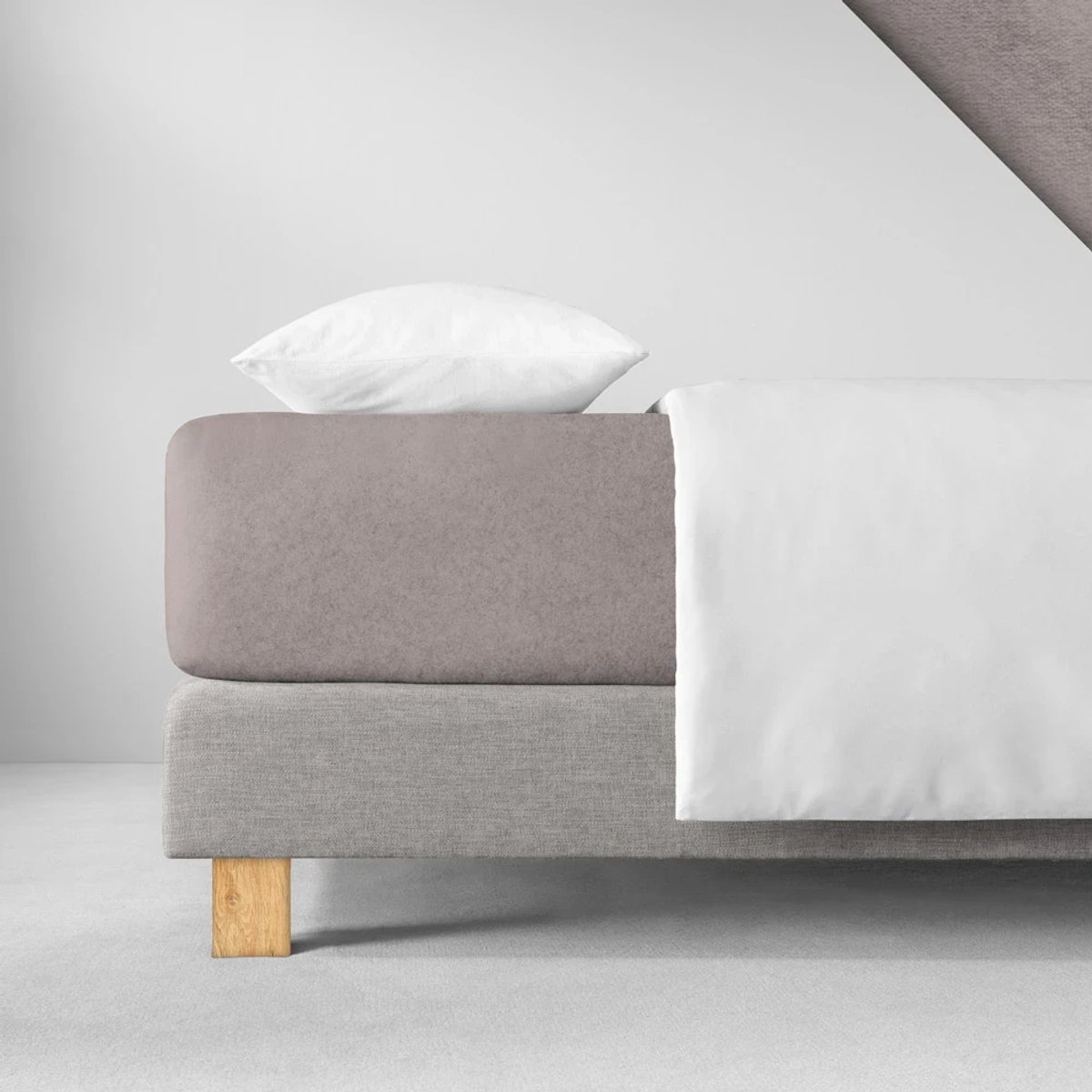Estella 800 - Hoeslaken - Velours - 200 x 200 cm - Grijs