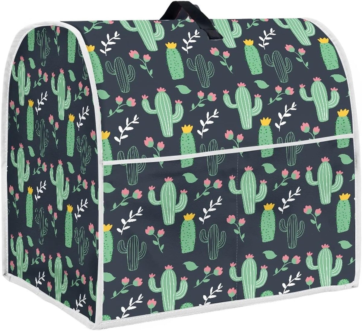 Mixerhoes Keukenapparaat - Apparaathoes Stofhoes - Keuken Organiseren - Met Opbergvakken - 38 cm Hoog - Cactus Print