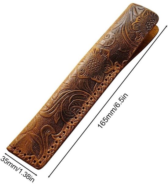 Dailygoods- Pen Sleeve Lederen - Vintage Etui - Pennenzak - Potlood — afbeelding 5
