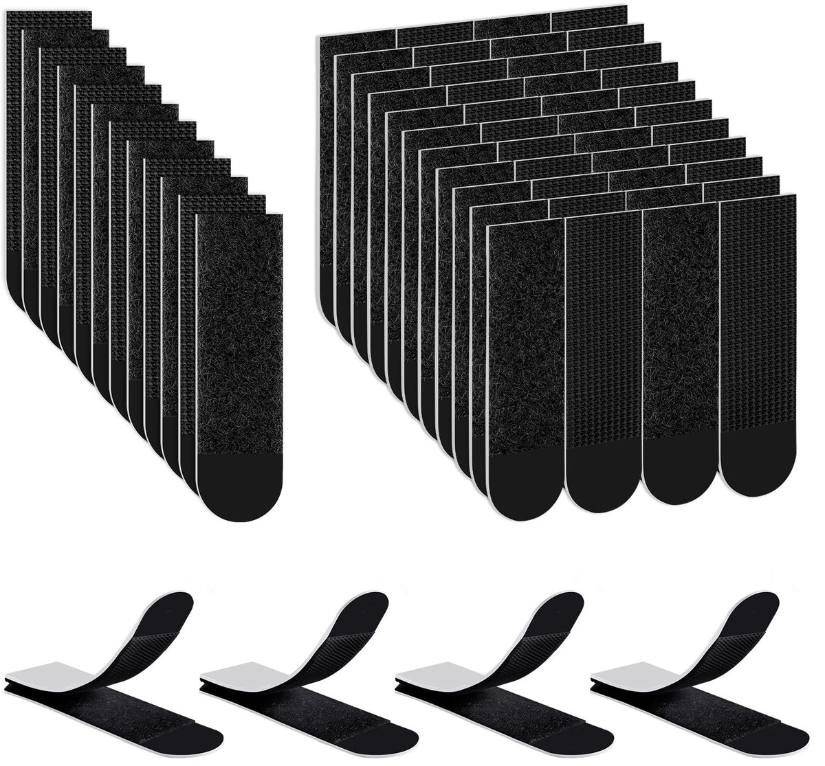 Dailygoods- Montagestrips 64 Stuks - Plakstrips Dubbelzijdig - Plakstrips voor Posters - Plakstrips voor Spiegels - Residu-vrij - 69x19mm Zwart