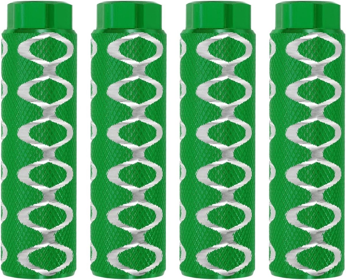 Fietspennen 3/8 Inch Aluminium Anti-slip Voet voor BMX en Mountainbike - 4 Pack Groen