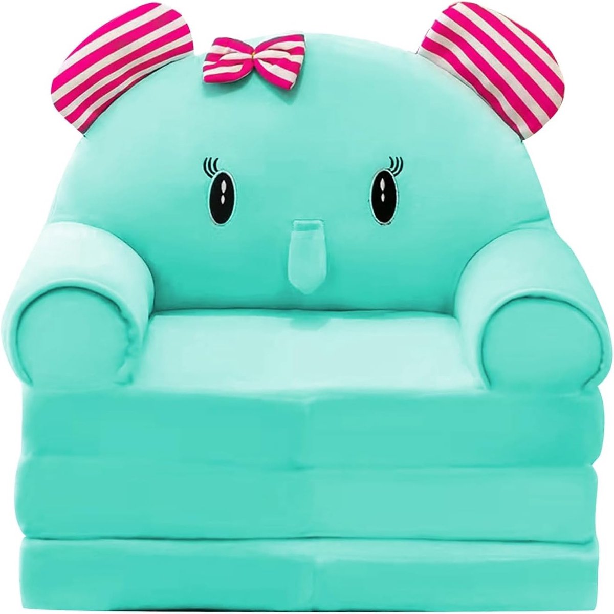 Opvouwbare 2-in-1 Bank voor Kinderen, Pluche Cartoon Design, Comfortabel voor Spelen en Dutjes, 120 cm Uitgevouwen, Perfect voor Speelkamers en Slaapkamers, Multifunctioneel en Ruimtebesparend