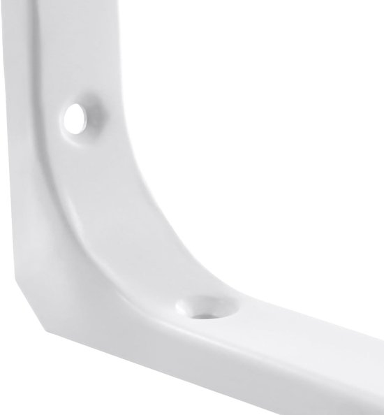 Set van 12 Hoeksteunen voor Planken, Wit, 10 cm, Metalen Steunen, 90 Graden, Wandplank Ondersteuning, Hoekplank Steunen, Plankbevestiging — afbeelding 2