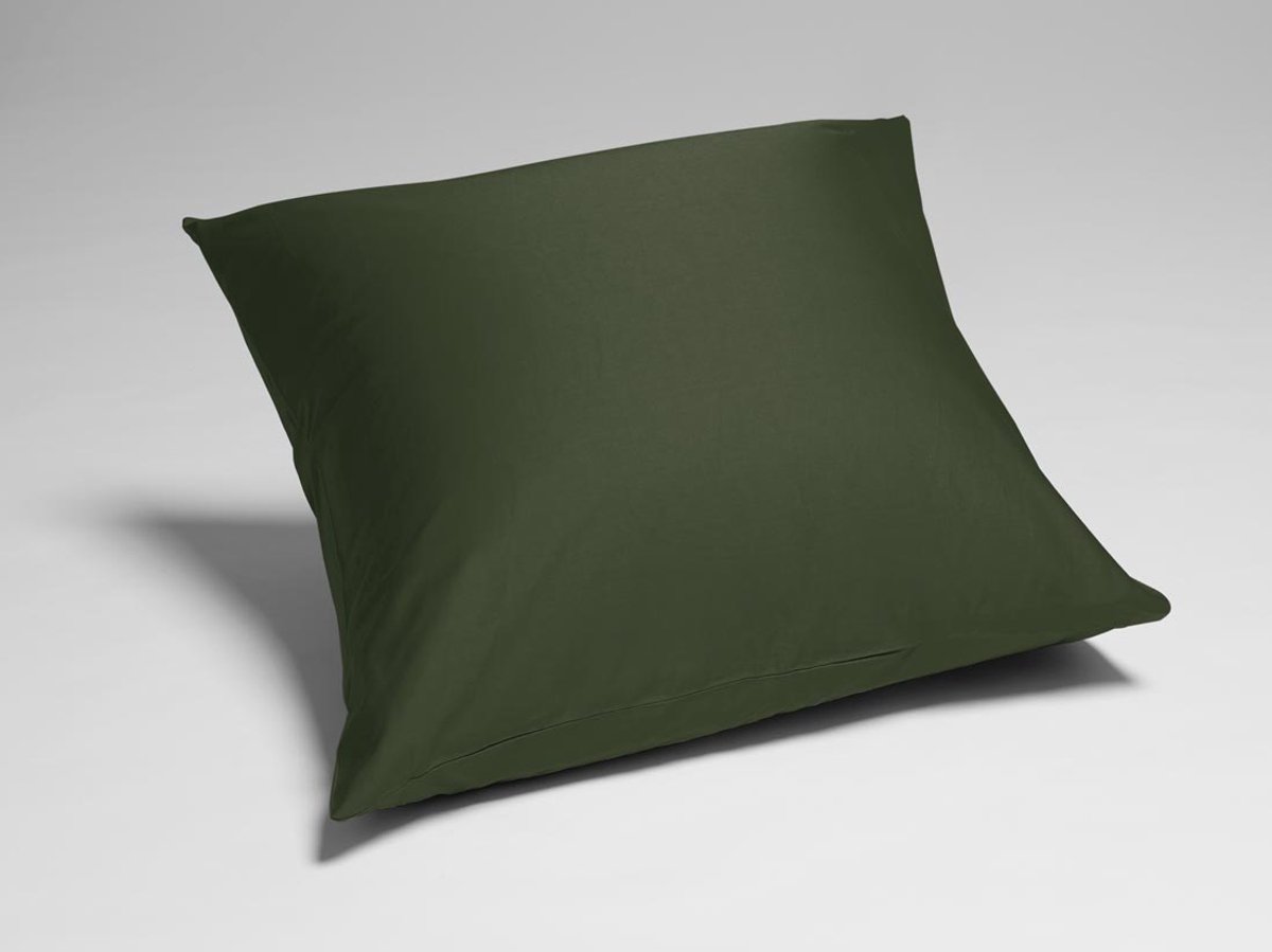Yumeko kussensloop katoen satijn dark olive 65x65 - Bio, eco & fairtrade - 1 stuk