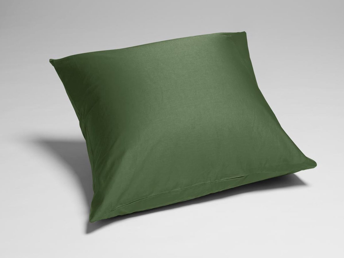 Yumeko kussensloop katoen satijn mid olive 65x65 - Bio, eco & fairtrade - 1 stuk
