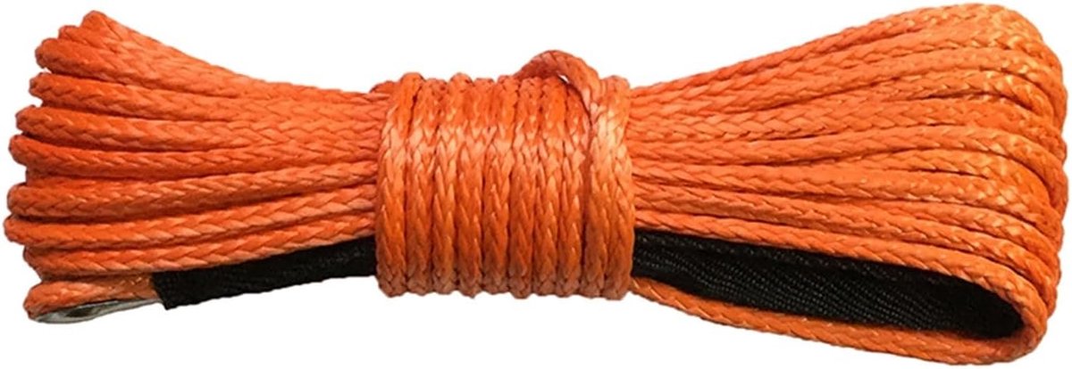 Lierkabel Synthetisch - Sleepkabel UHMWPE - Off-road Rijden - Sterker dan staal - 10mm x 25m - Oranje
