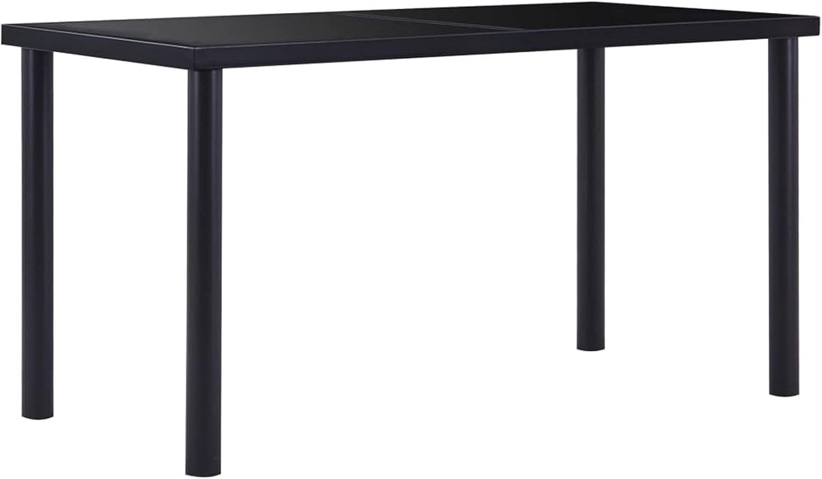 Eettafel - Eettafel - Samen eten - Gehard glas - 140 cm - Zwart