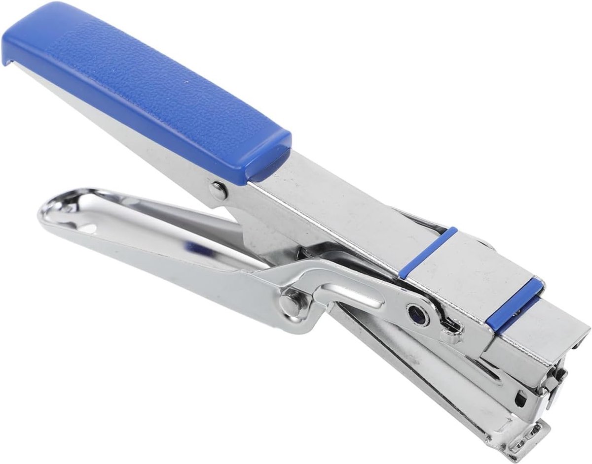 Ergonomische Tangnietmachine - Handnietapparaat Kantoor - Documenten Organiseren - Arbeidsbesparend Mechanisme - 16 cm Lengte - Blauw