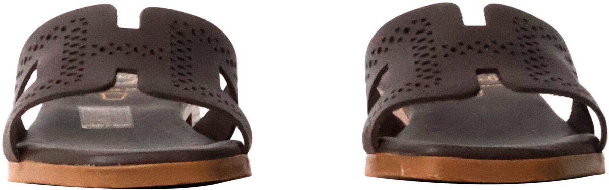 Leren sandalen met hak