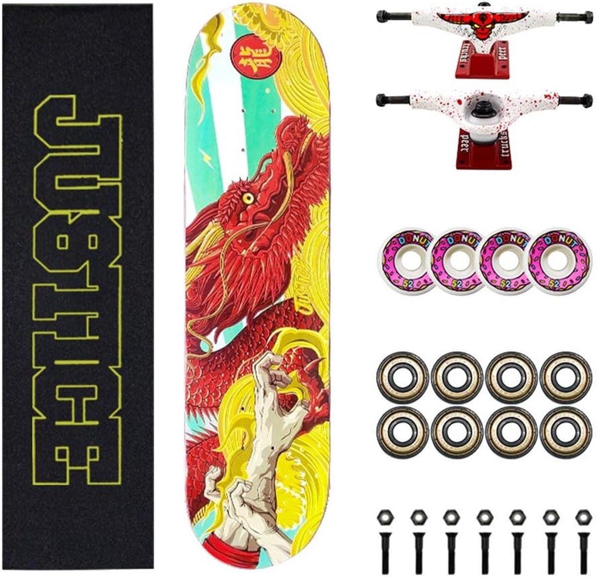 Longboard Skateboard Four Wheel Board Straat Cruisen Dubbele Rocker U-vorm 80 x 20 cm Niet gespecificeerd