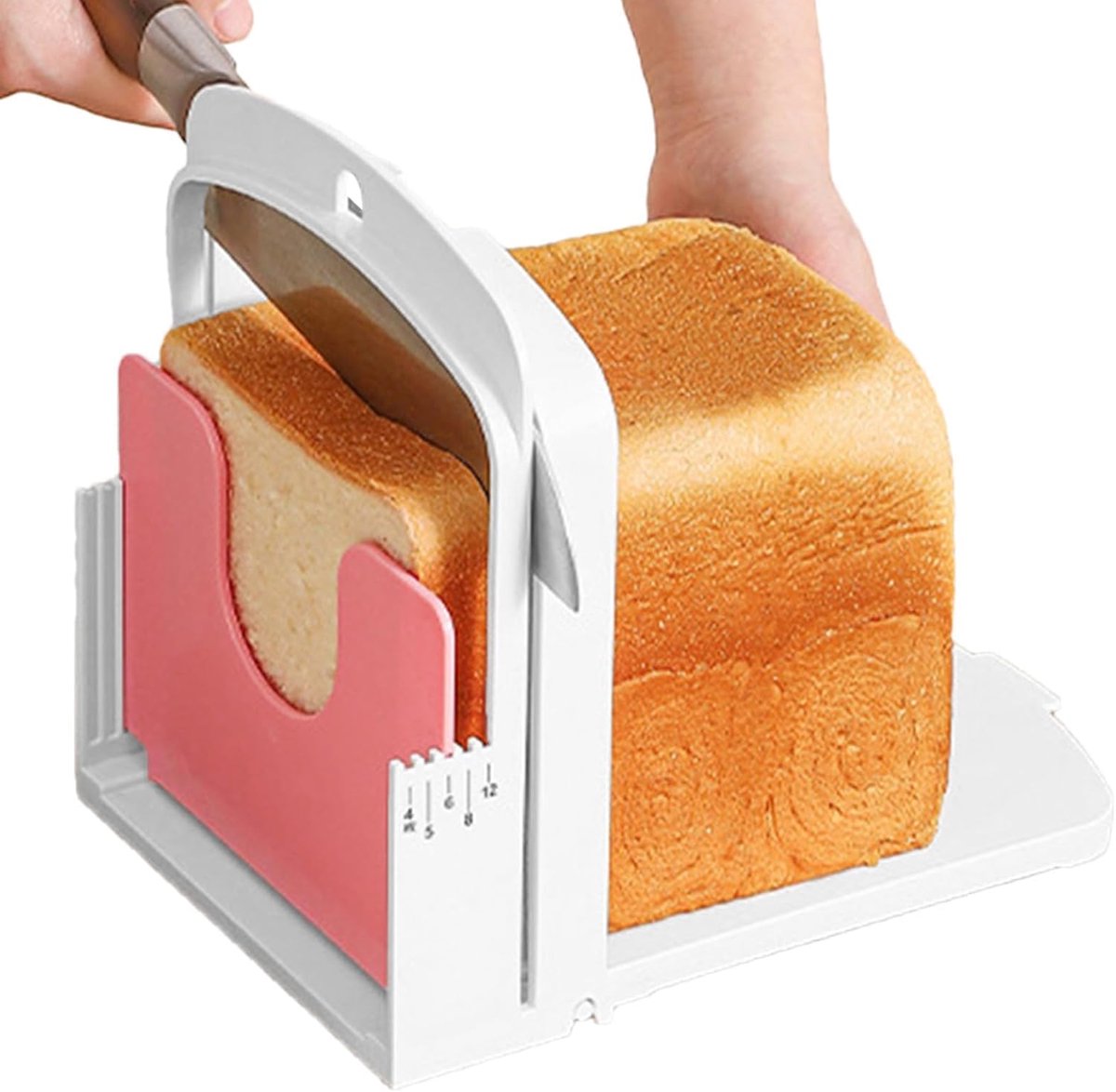Broodsnijmachine Gids - Handmatige Snijder - Perfect Brood Snijden - Opvouwbaar Compact Ontwerp - Uniforme Dikte - Grijs