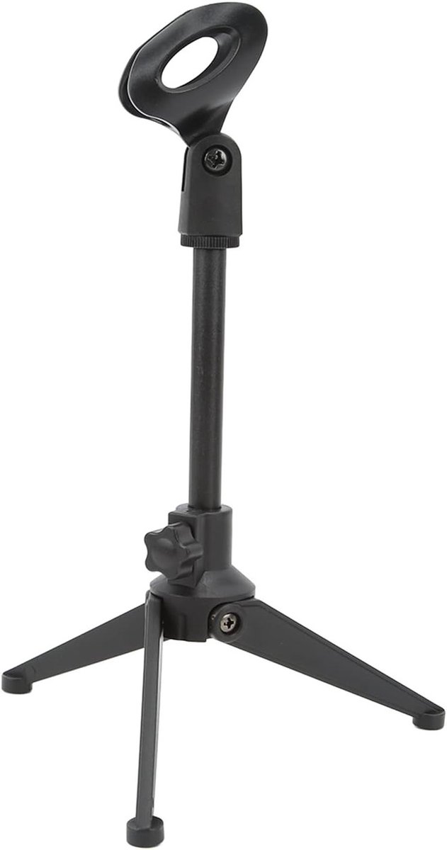 Verstelbare Mini Microfoonstandaard voor Desktop - Draagbare Tafelstandaard met Microfoonclip en Tripod voor Opnames en Presentaties