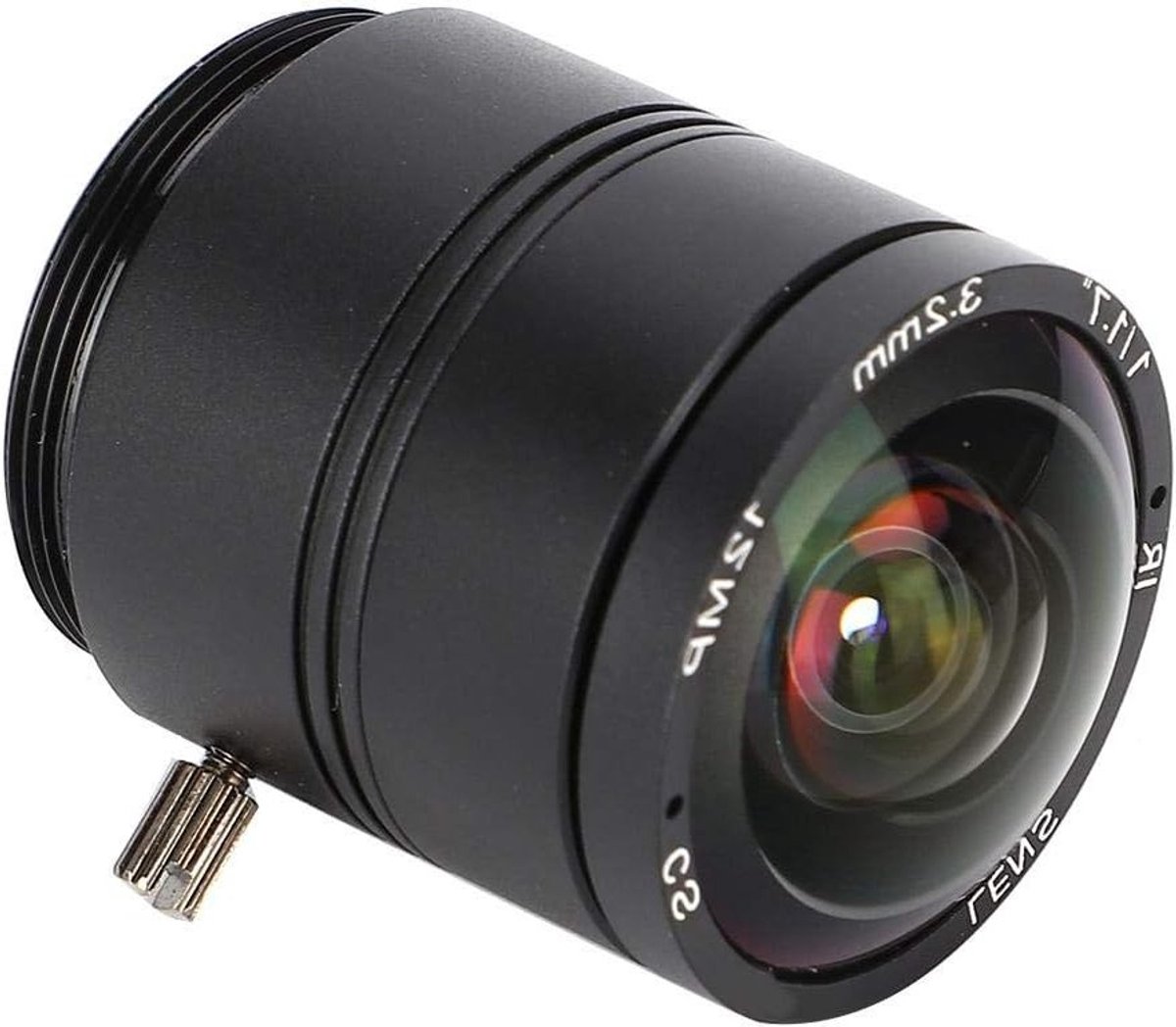 Professionele 3.2mm camera lens met 12MP resolutie, CS montage, aluminium behuizing en F1.2 diafragma voor beveiligingscamera's