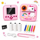 FerKos Digitale Kindercamera - 32GB micro SD Kaart - Camera Met Games - Met Videofunctie - Incl 3 Extra Printrollen - Instant Printer