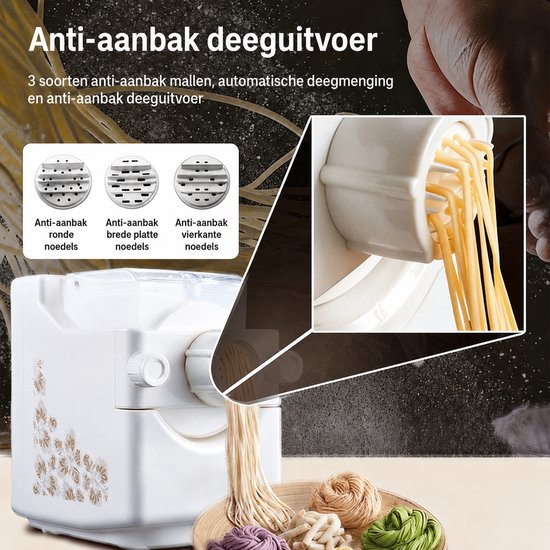 Sello! pastamachine - pasta - noodles - dumpling - volautomatisch - 9 vormschijven - 160W motor - 3 minuten werktijd van Sello! — afbeelding 3