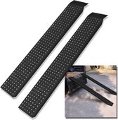 2x Oprijplaten Staal 135 cm – Zwart – 23 cm Breed – Anti-slip – Max. 400 kg – voor Motor, Scooter, Grasmaaier en Rolstoel