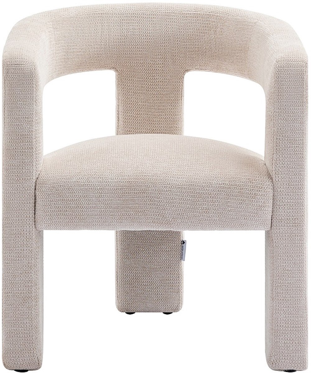 Vente-unique Fauteuil in beige textuurstof FAVINA
