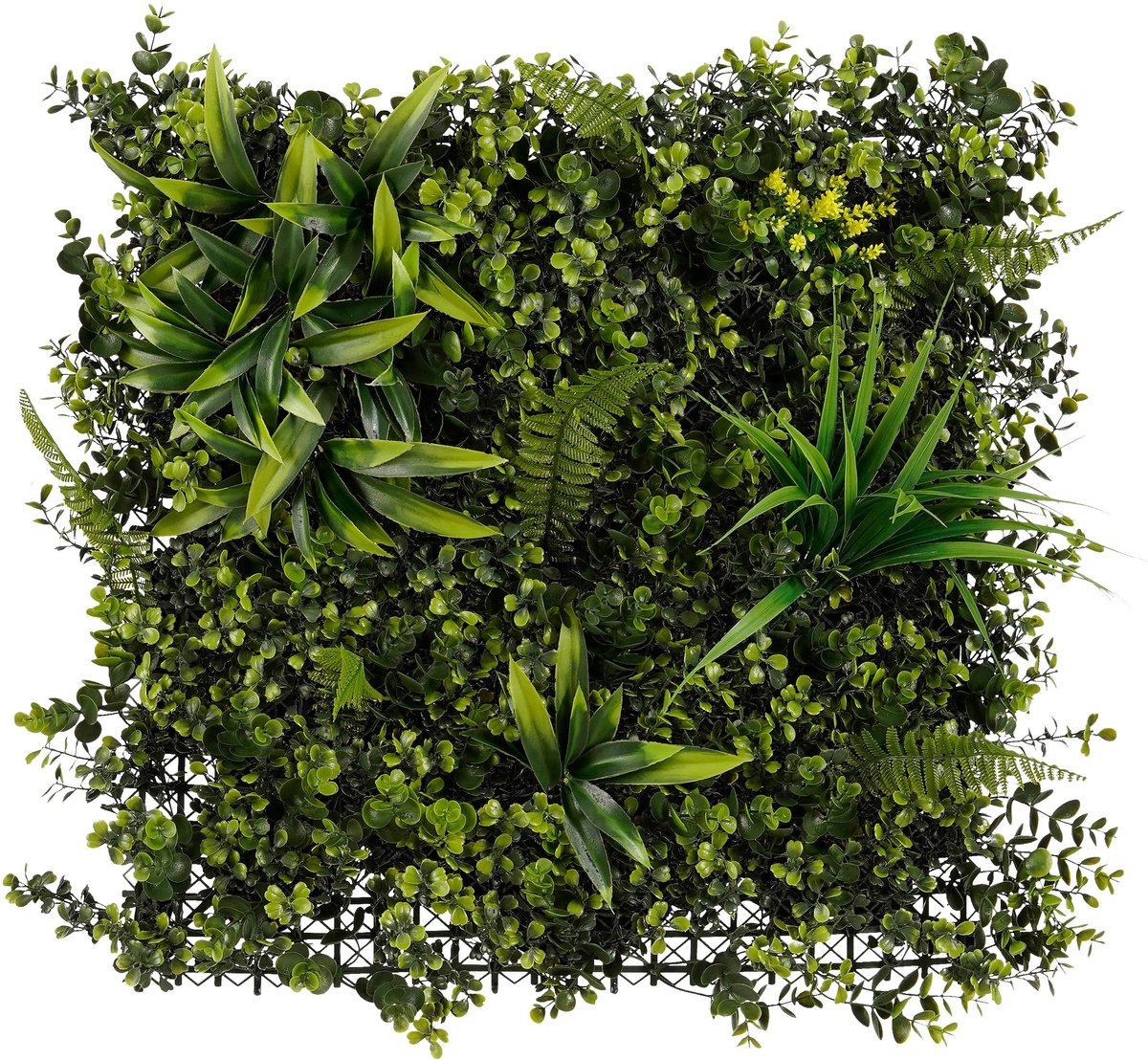 Mica Decorations Planten Mix Mat - Kunstplant Waterproof en UV Bestendig - Groene Wanddecoratie voor Binnen en Buiten - Plantenwand voor Muur of Schutting - 50 x 50 x 10 cm
