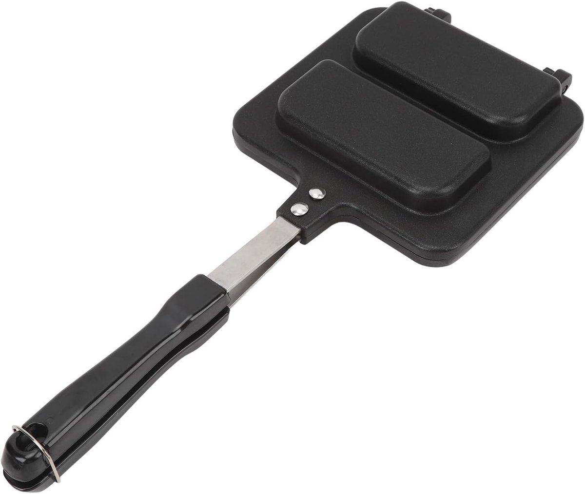 Sandwichmaker Pan Dubbelzijdige Grill Snelle Maaltijden Grote Capaciteit 35 cm Lengte Zwart