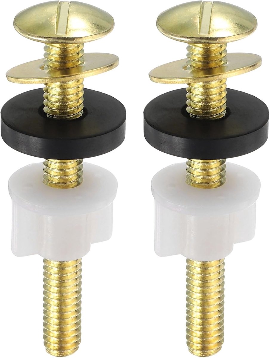 Toiletzitting Schroeven - Bevestigingsbouten - Toilet Reparatie - Universele Pasvorm - Set van 2 - Goud