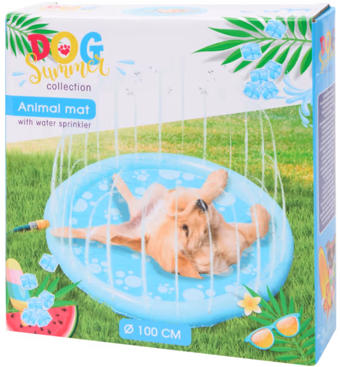 Dog Summer Ø 100cm Hondenzwembad - Met Sproeiers - Hondendouche - Honden - Bad - Water - Speelgoed - Fontein - Buiten - Hond - Zwembad