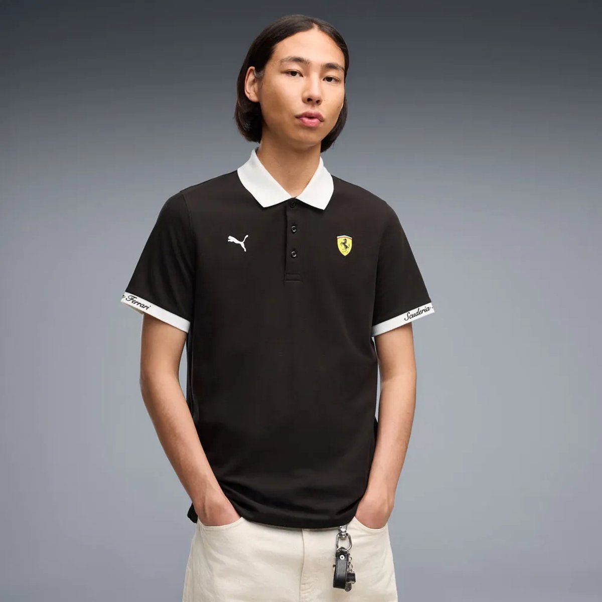 Puma Ferrari Piquet Korte Mouw Poloshirt S Man Zwart