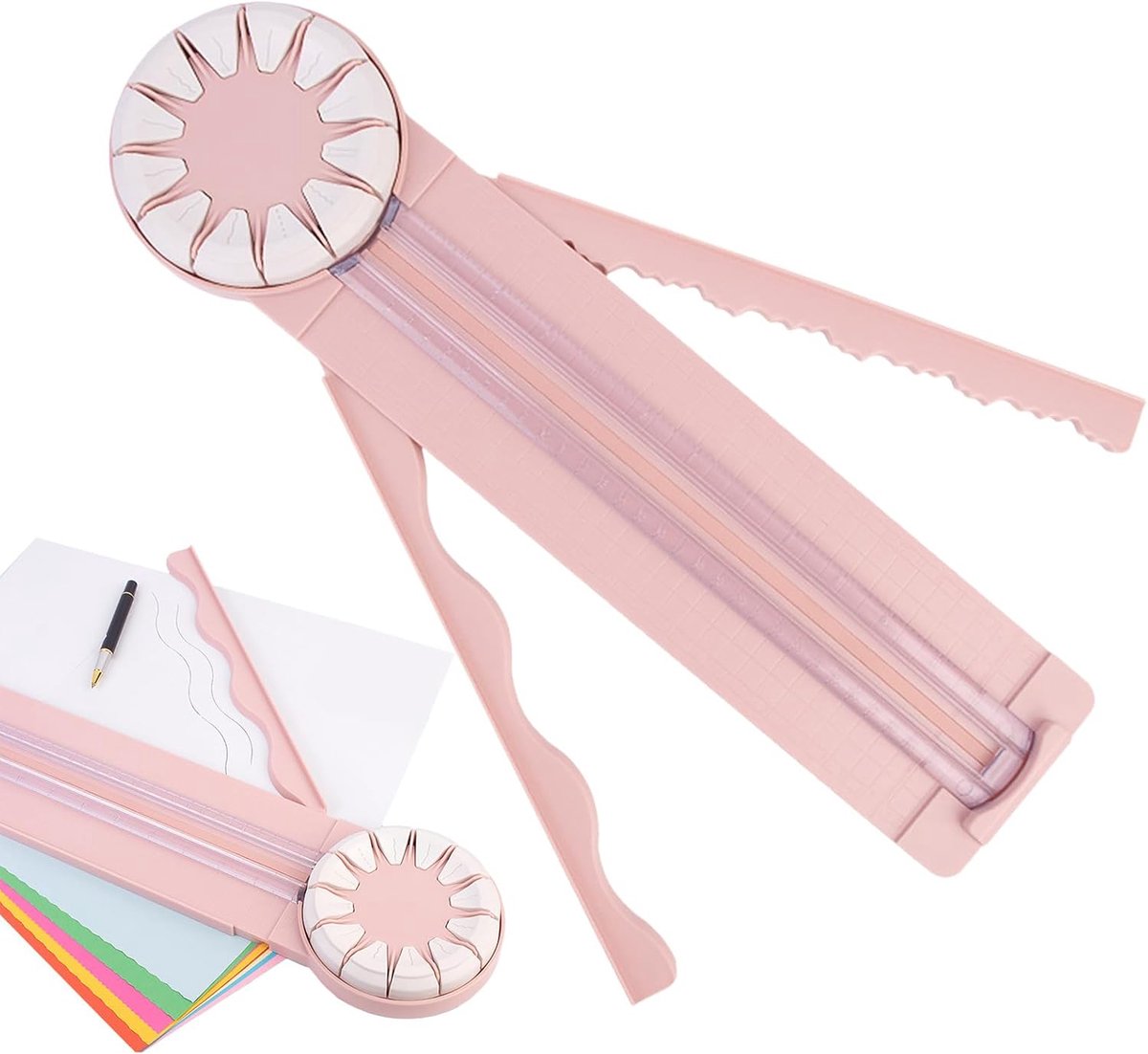 Kartonsnijder - Fotosnijder - Kaarten Maken - 12 Snijkoppen - 46.8 cm - Roze