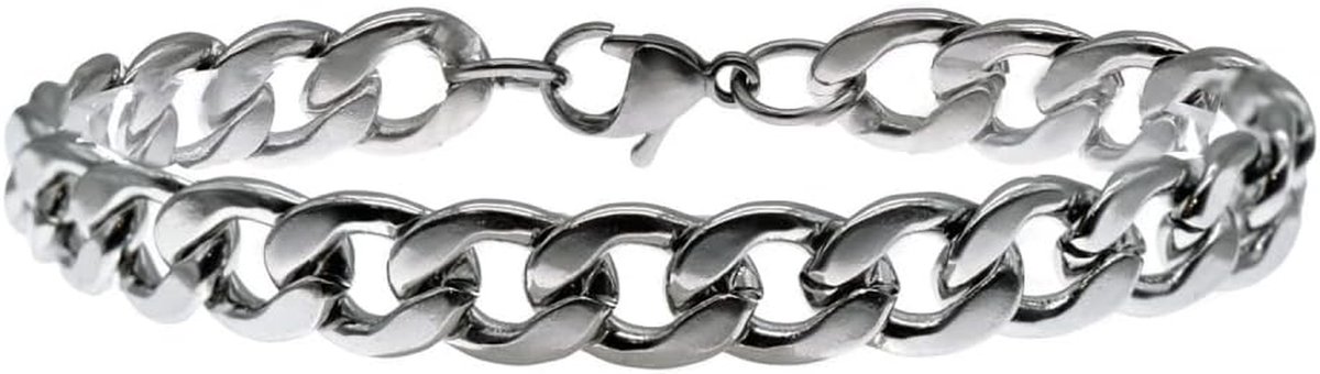 Heren Armband - Stalen Band - Urban Stijl - Roestvrij Staal - 20.5 cm - Zilver