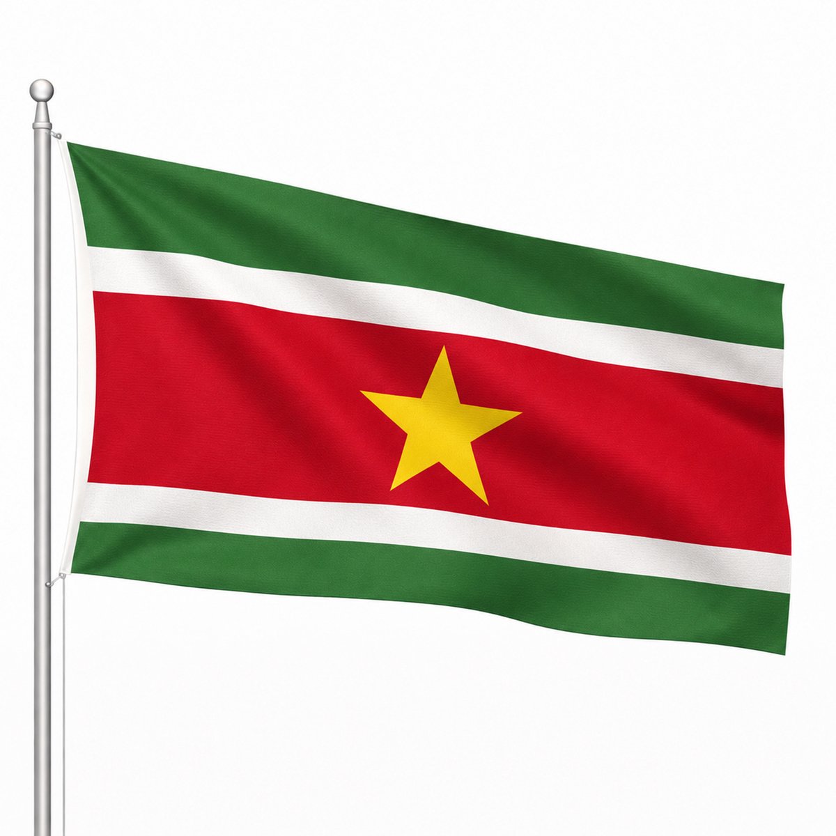 Het Vlaggenschip - Vlag Suriname - 90 x 150 centimeter