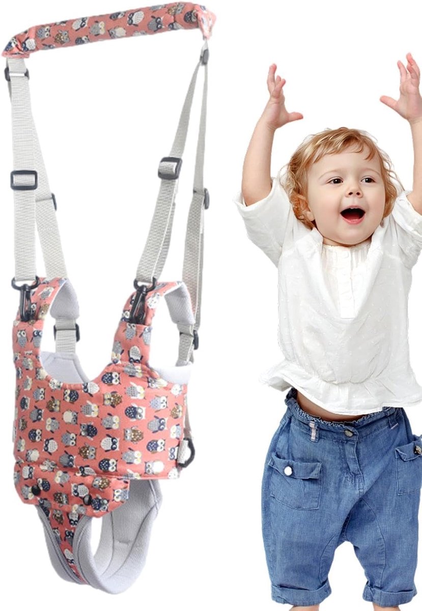 Wandelharnas Baby - Loopgordel Kinderen - Oefenen met Lopen - Verstelbaar Vest - 6-24 Maanden - Roze