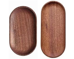 Ovale houten tray - 2 stuks - Keukendienblad - Serveerplateau - Hout - Dienblad - Koffieplankje - Kopjesonderzetters - Voor koffie & thee of snacks - 18×10cm、23×10cm