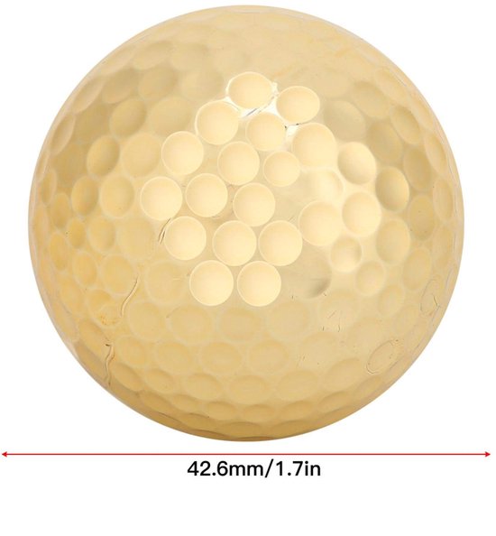 Dailygoods- Golfbal Goudkleurig - Dubbellaags - 392 Bijengaten - Lichtgewicht - Duurzaam - Hoge Zichtbaarheid - Golfballen van Dailygoods — afbeelding 2