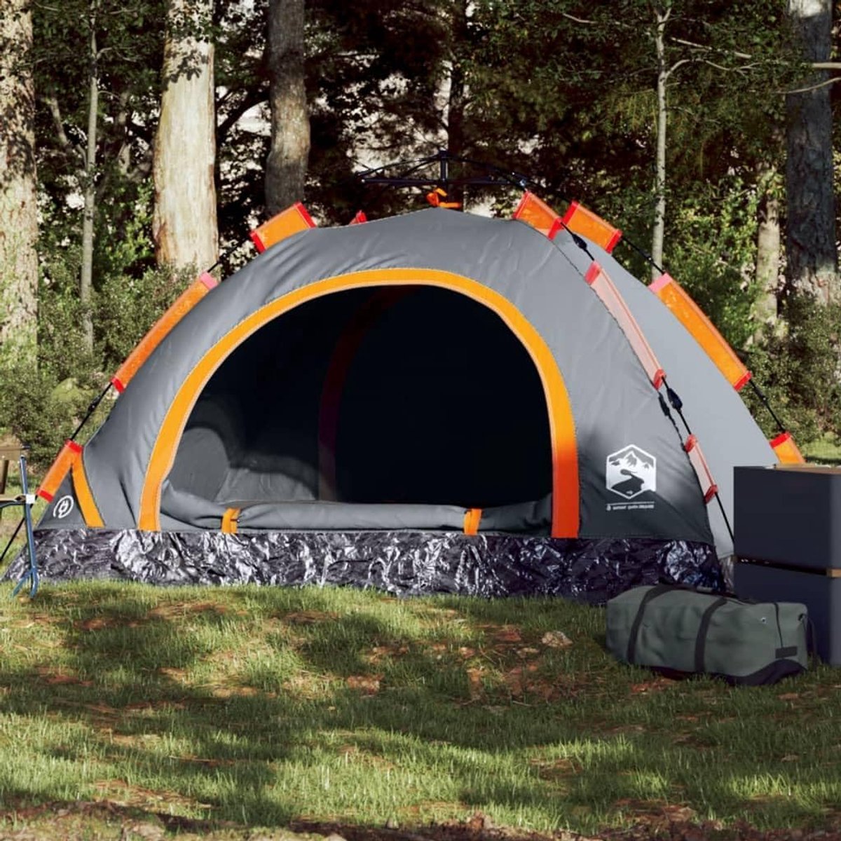Camping Tent - Koepeltent Tweepersoons - Outdoor Avonturen - Quick Release Systeem - 200x150x120 cm - Grijs