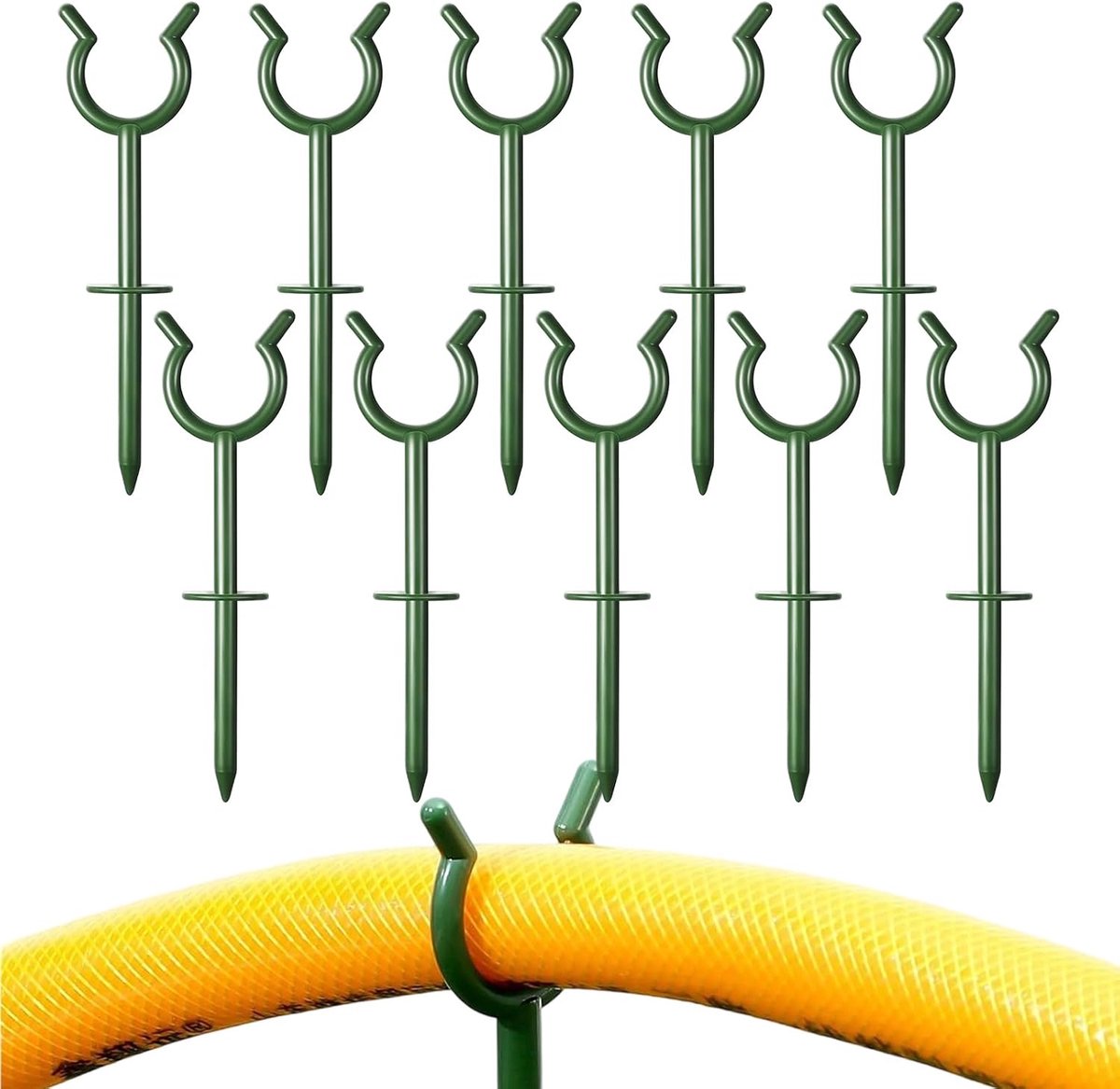 Slanggeleider - Waterslanghouder - Tuinonderhoud - Weerbestendig PVC - 10 stuks - Groen