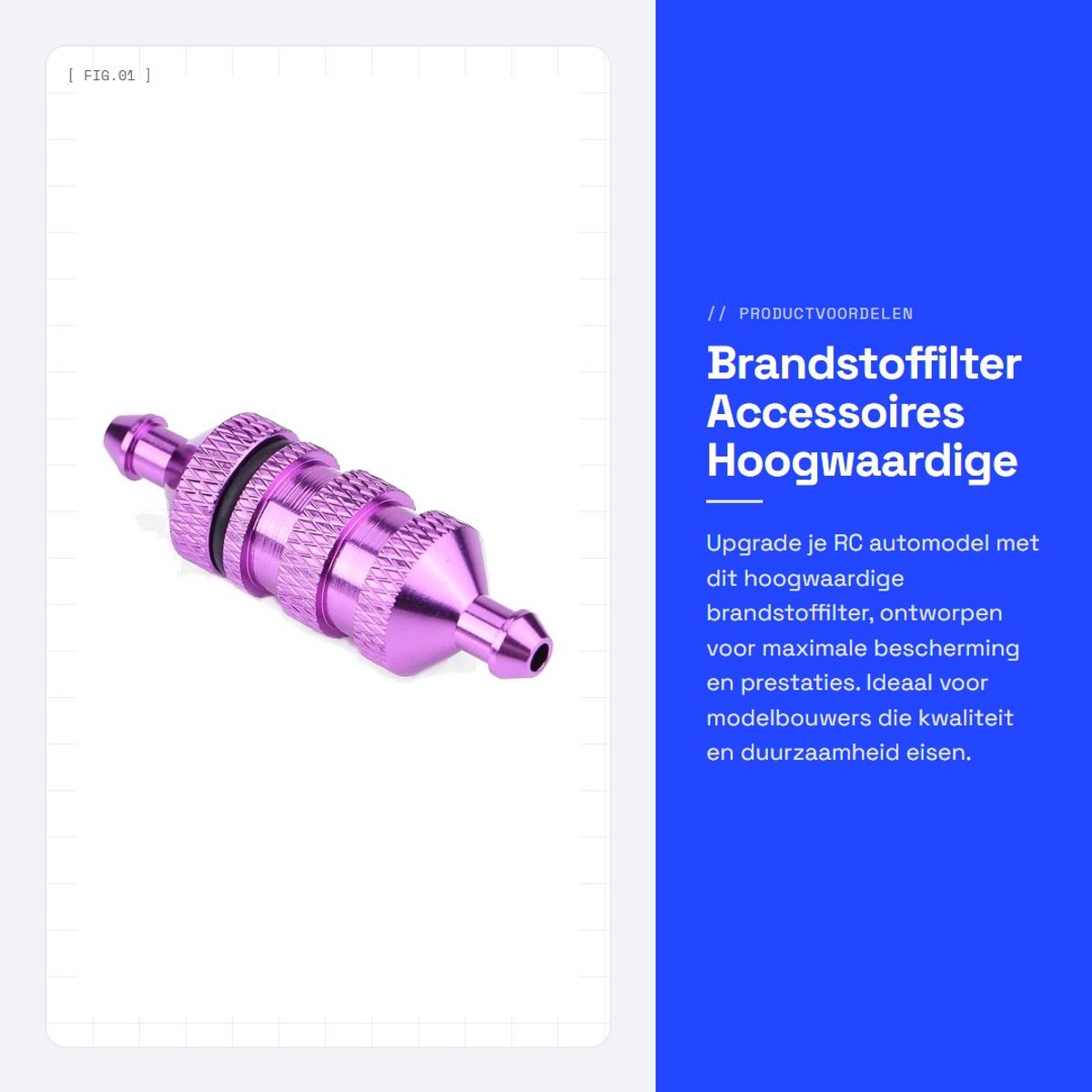 Dailygoods- Accessoires Hoogwaardige Aluminiumlegering - Brandstoffilter - Nitrooliefilter - Eenvoudig te Installeren - Compatibel met Automodellen - Lange Levensduur