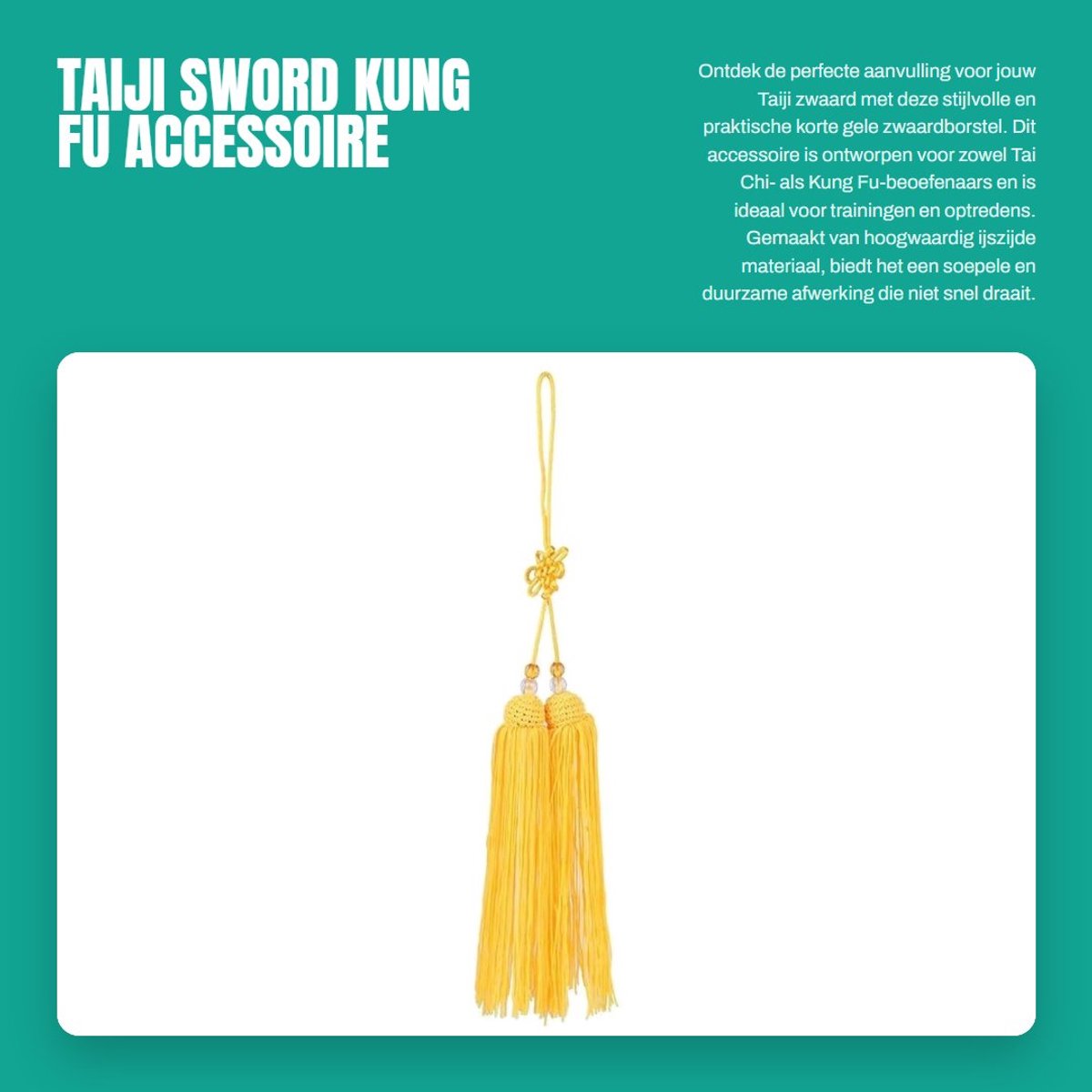 Dailygoods- Tai Chi Zwaard - Korte Zwaardkwast - IJszijde - Kung Fu Accessoire - Taiji Zwaard - Geschikt voor Oefening