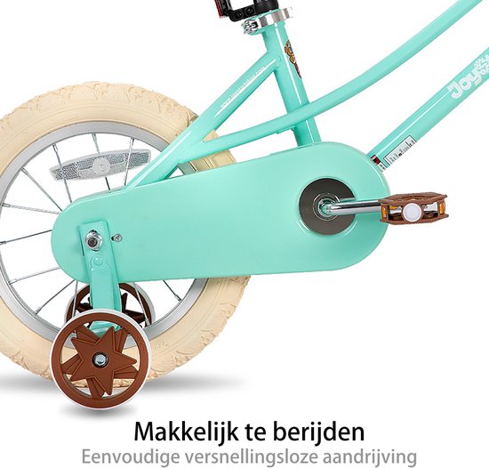 Joystar Fantasy Kinderfiets voor Meisjes - 16 Inch - Mand - Zijwieltjes - Bel - Handrem - Groen van JOYSTAR — afbeelding 4
