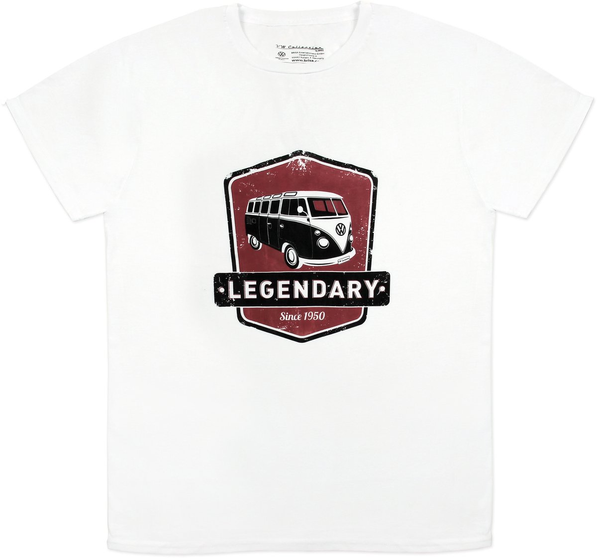 VW T1 Bus T-Shirt Unisex (S) - Legendary/rood&grijs