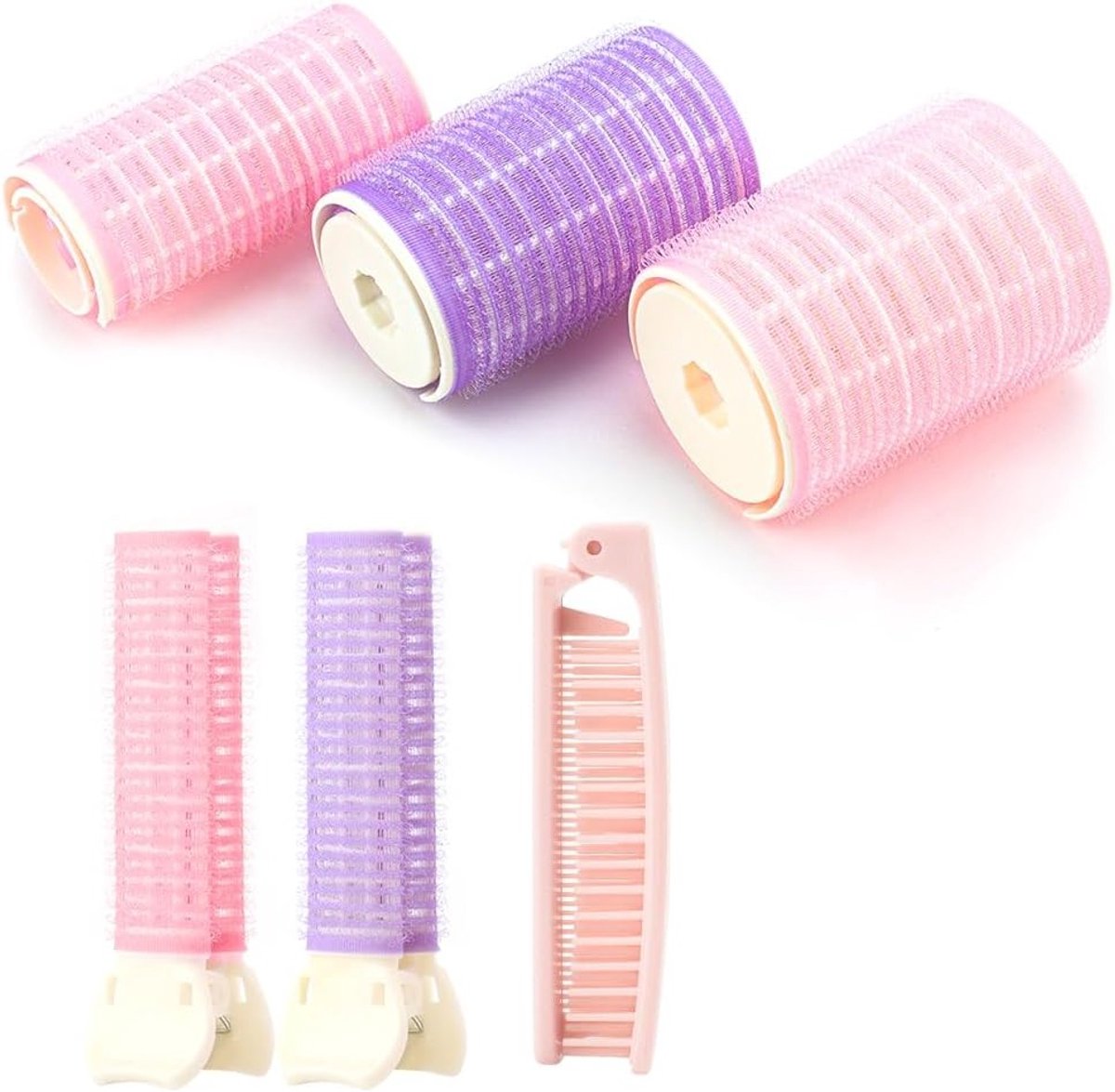 Complete Haar Wikkelset met 37 Onderdelen, Krulset zonder Hitte, Inclusief 18 Krulrollers, Volumeclips en Accessoires voor Volumineus Haar