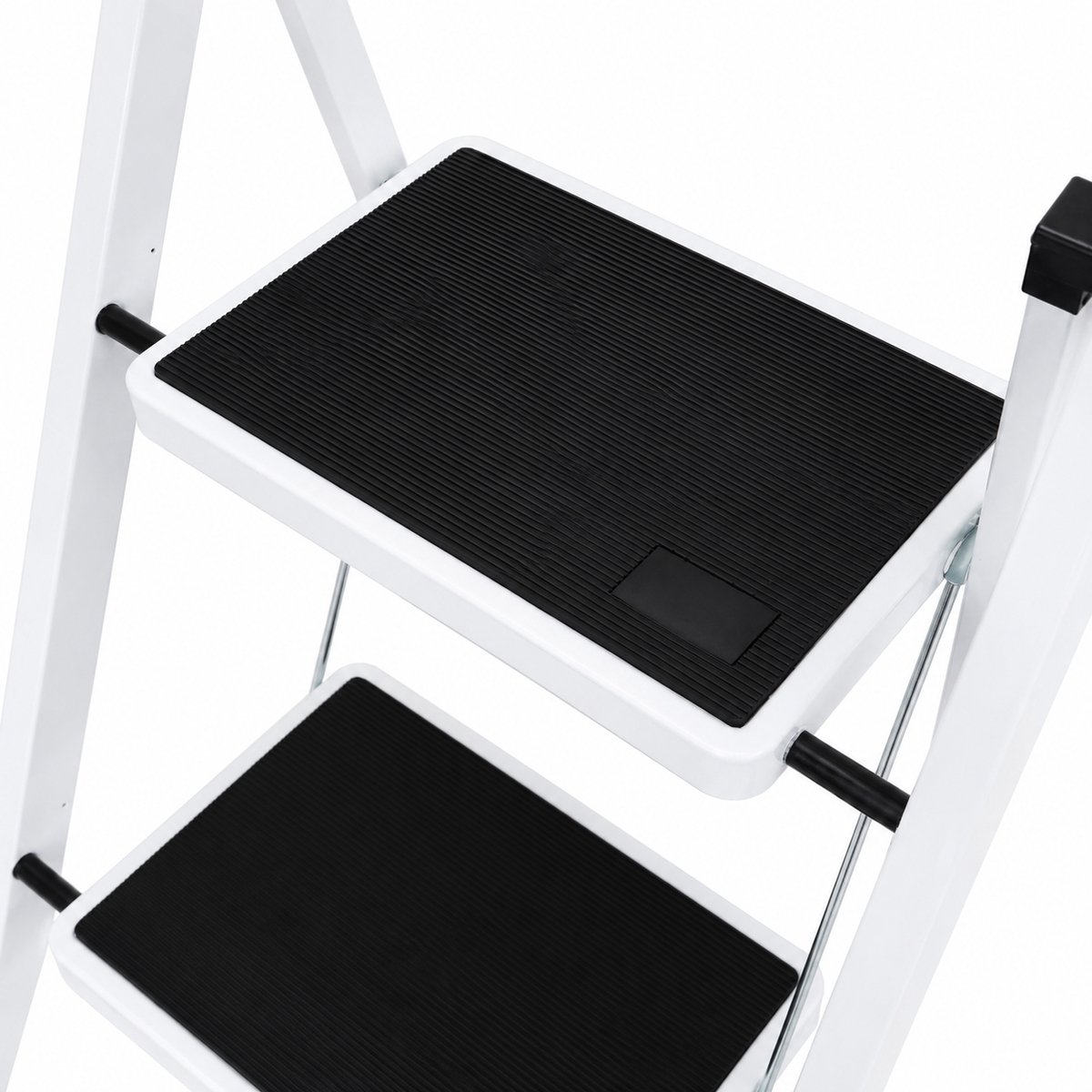 Eurocatch Huishoudtrap 2 Treden - Opvouwbare Keukentrap met Leuning - Antislip Opstapje - Stalen Trapladder - Max. Belastbaar 150 kg - Compact en Veilig – foto 4