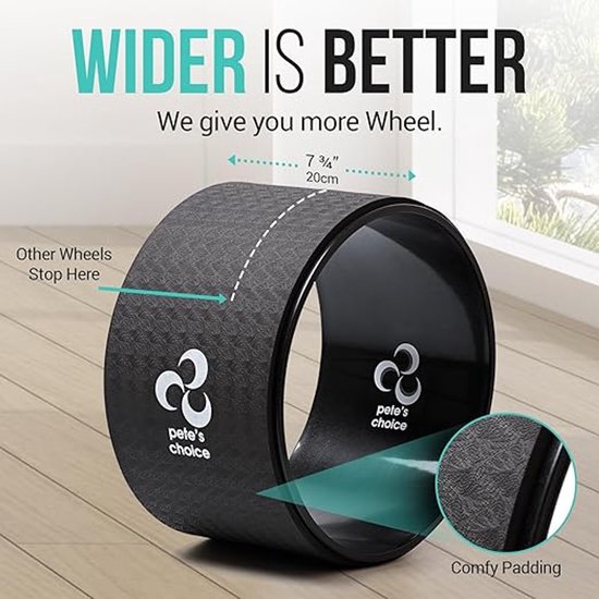 Extra Breed Yogawiel Set – Mini Yogawiel voor Beginners – Rugstretcher en Rugroller – Verbeter Houding en Mobiliteit – Verlicht Rugpijn – Yoga Wiel voor Thuis Fitness en Stretching — afbeelding 2