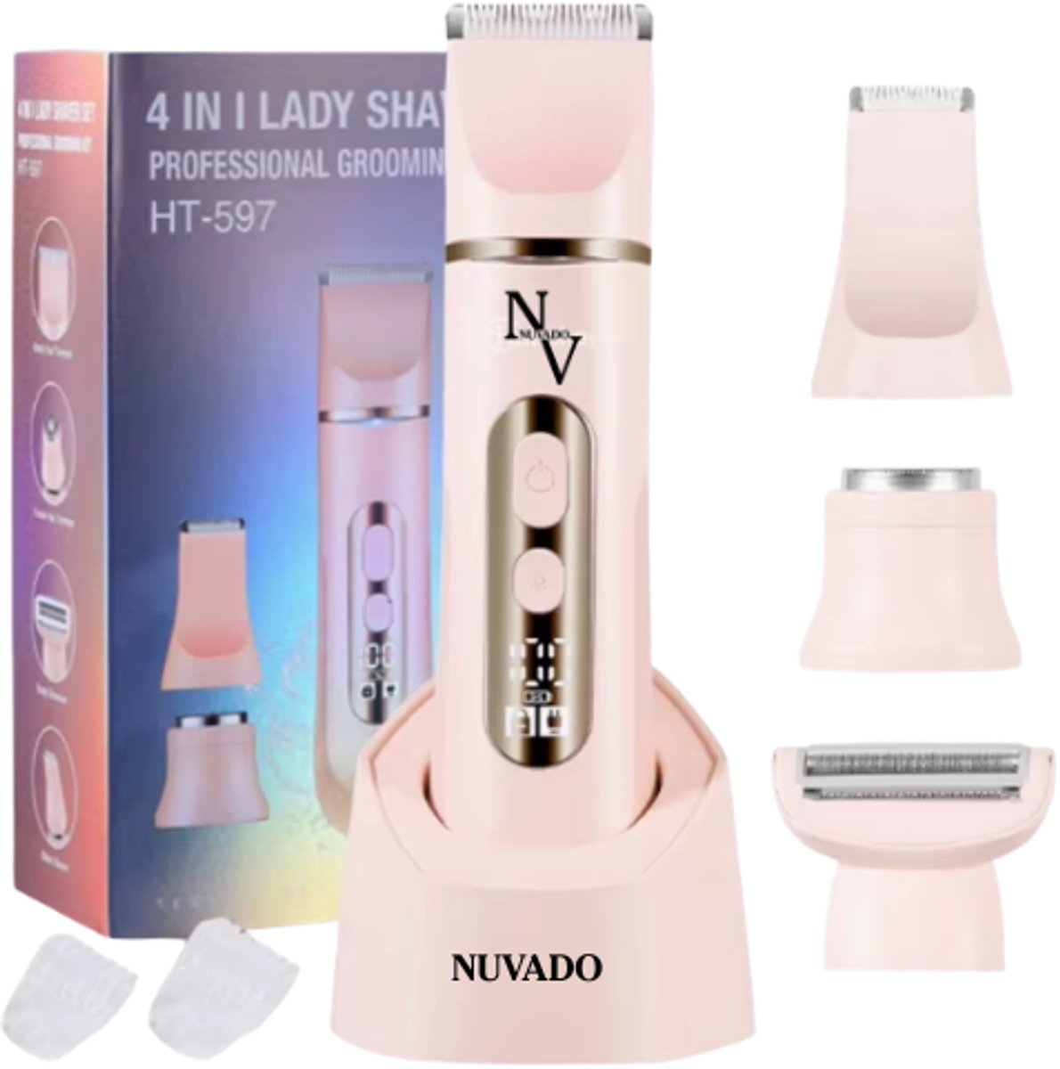 4-in-1 Oplaadbare Ladyshave Gezicht - Roze - Oksels - Benen - Bikinilijn - Scheerapparaat Vrouw - Ontharingsapparaat Elektrisch Ontharen - Gezichtsontharing Dames - Trimmer Vrouw Intiem- Ladyshaves Bikini - USB Oplaadbaar - Reisetui