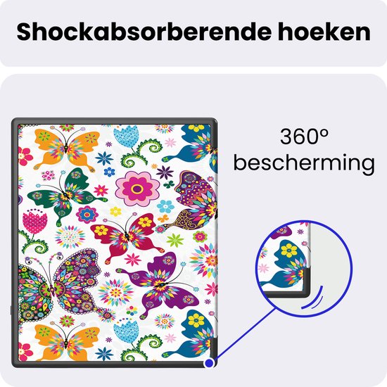 Hoes Geschikt voor Kobo Elipsa 2E - Luxe E-reader Bescherm Case - Hoesje Book Cover - Vlinders — afbeelding 4
