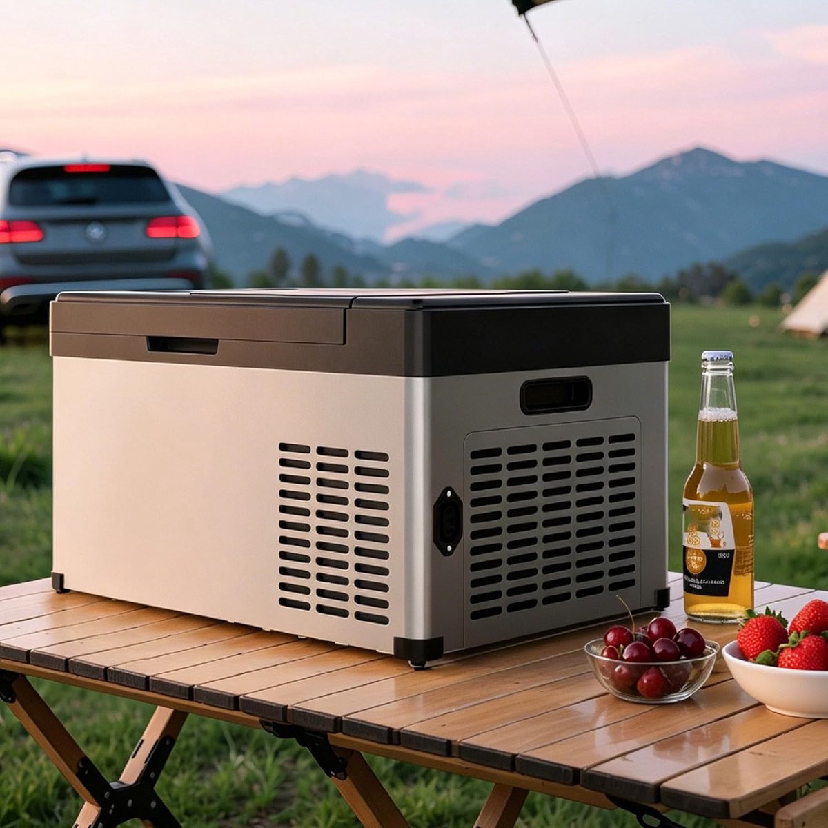 Draagbare Koelkast - Vriescompressor Autokoelkast - Reizen en Camping - Krachtige Compressorkoeling - 186 Liter - Zwart