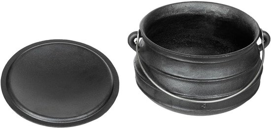 Gietijzeren Ketel - Stoofpan - Buiten Koken - Ovenbestendig - 7 Liter - Zwart — afbeelding 3