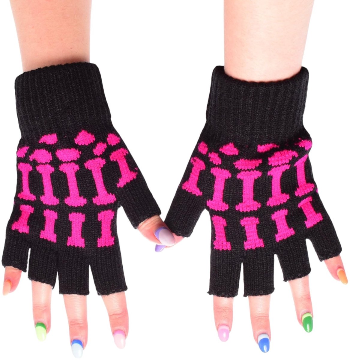 Dailygoods- Vingerloze Handschoenen Unisex - Ademend Materiaal - Alternatieve Stijl - Gothic/Punk - Perfect voor Feestjes - Maximale Bewegingsvrijheid