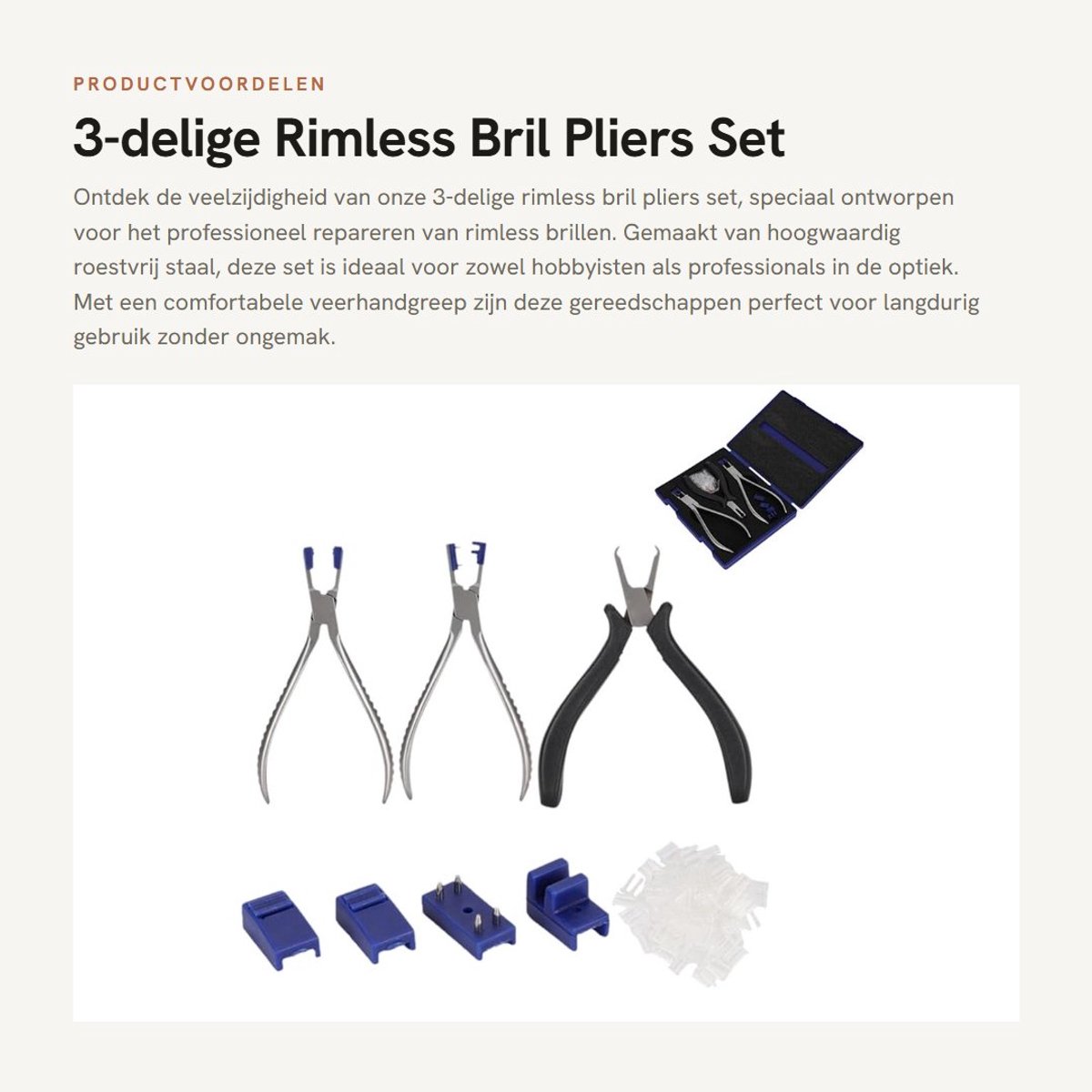 Dailygoods- Brilplak Professionele Set - Bril Reparatieset - Roestvrij Staal - Handgereedschap - Accessoires - Makkelijk mee te nemen - Brilreparatieset