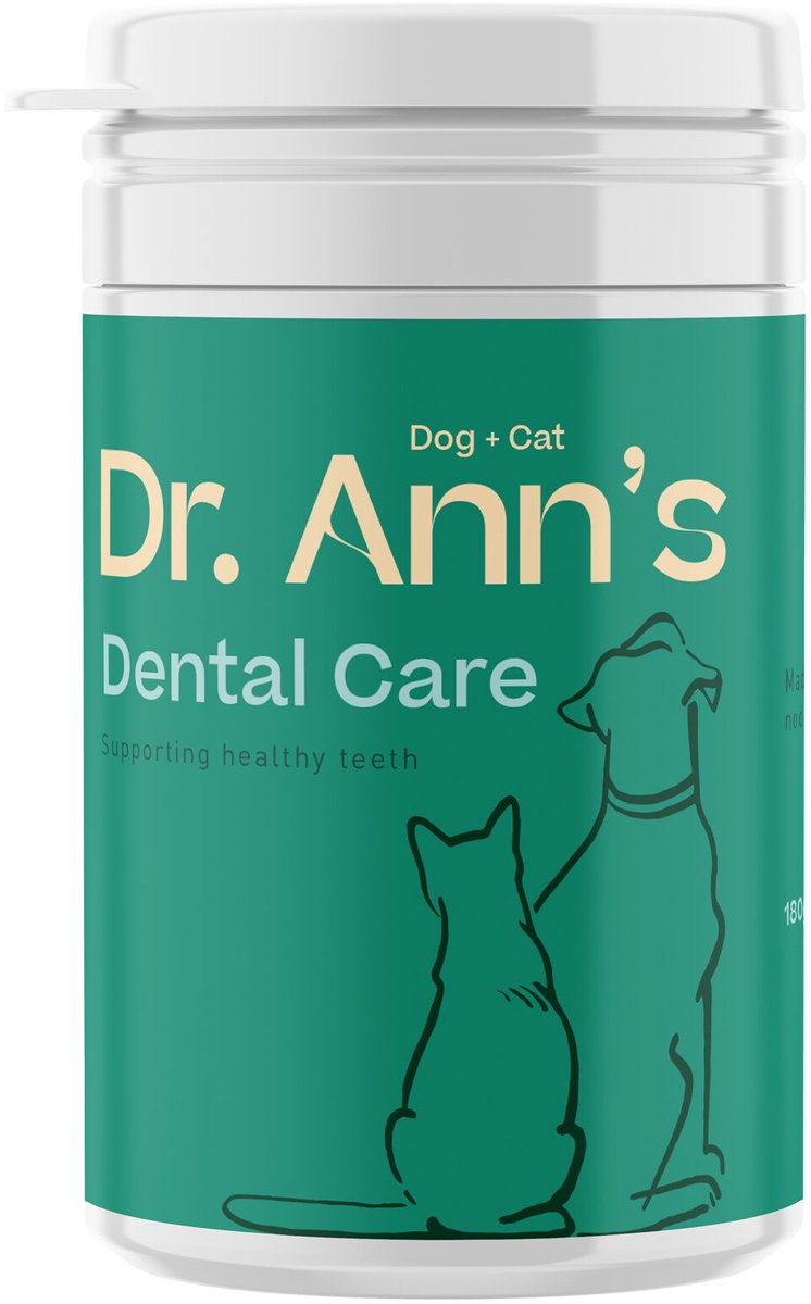 Dr. Ann's Dental Care - Supplement voor Hond en Kat - 2 x 180 g - Ondersteunt het Gebit - Helpt tegen Tandplak